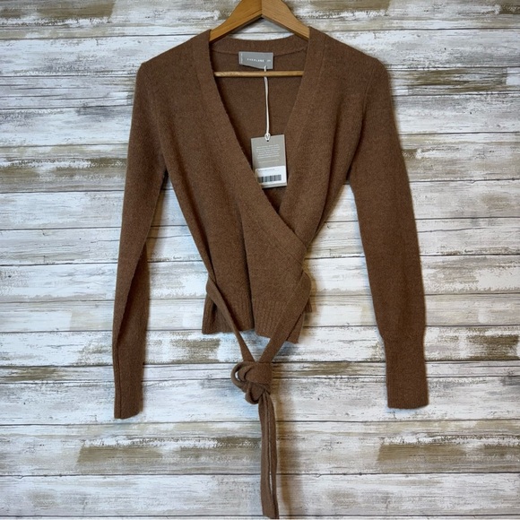 Everlane Sweaters - NWT Everlane Wrap Brown Alpaca Wool Sweater Women’s size XXS